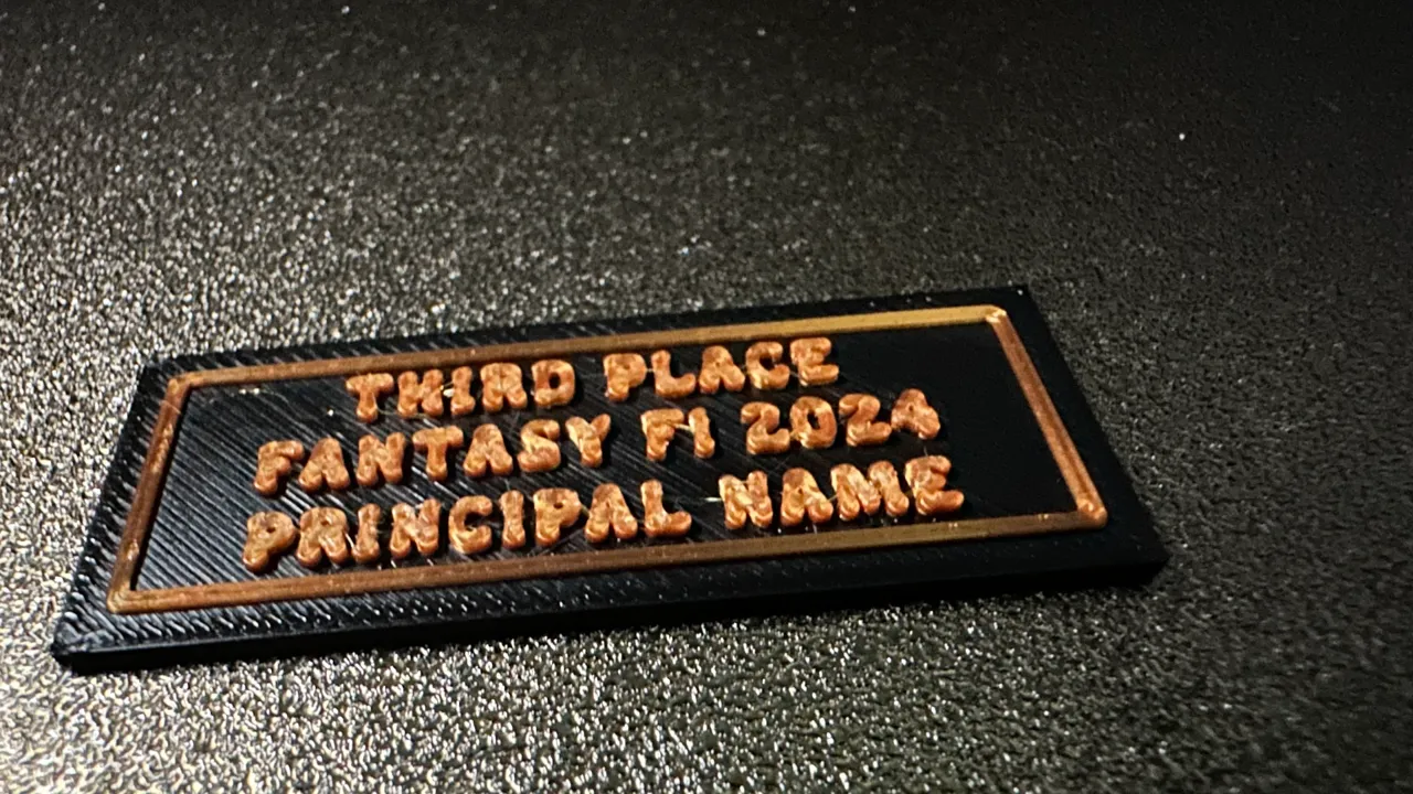 Customizable trophy base with name plate view 4