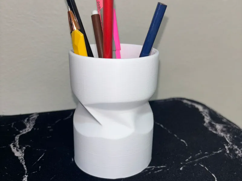 Geometric Poly Pen Holder – Modern Desk Organizer