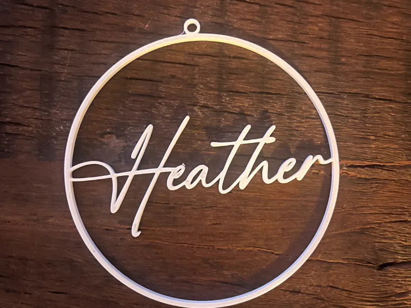 Ring mit Namen Heather z.B: als Deko