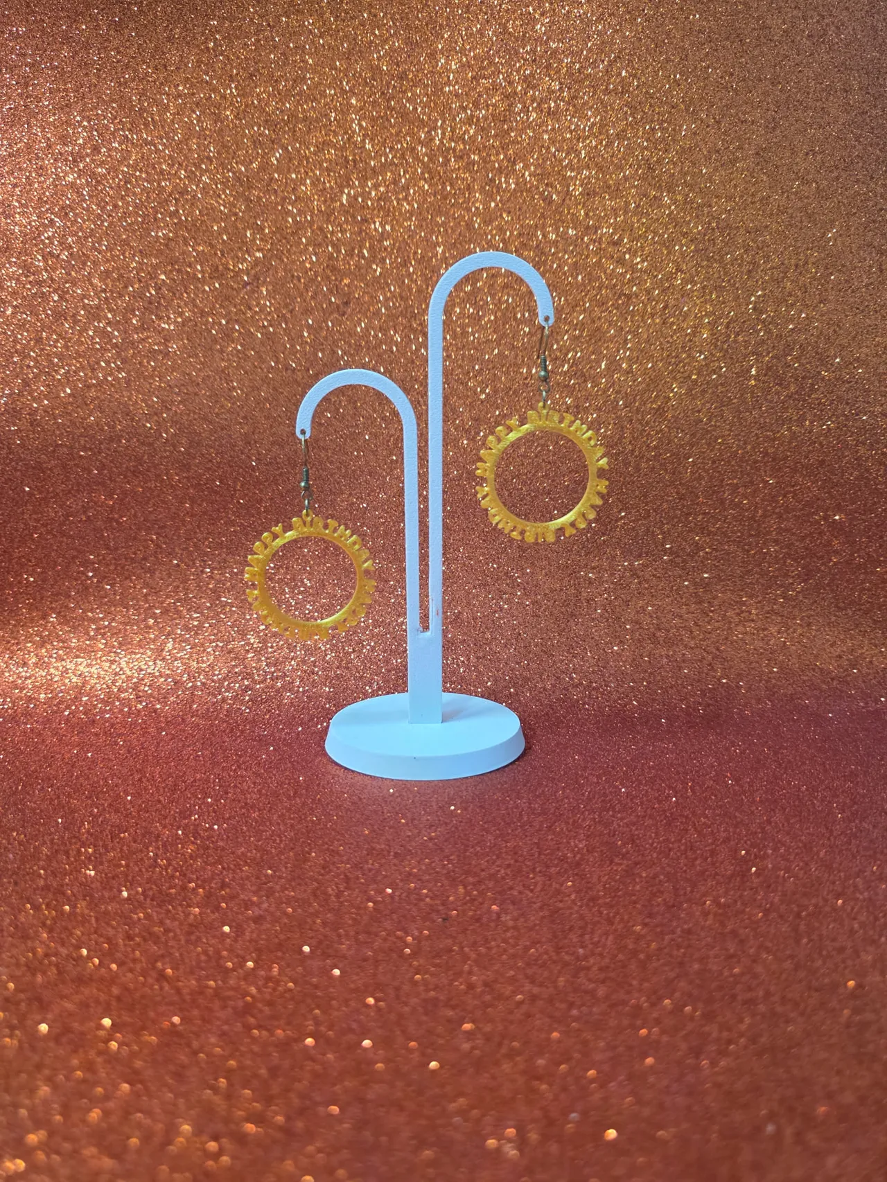 Happy B-day earrings view 3