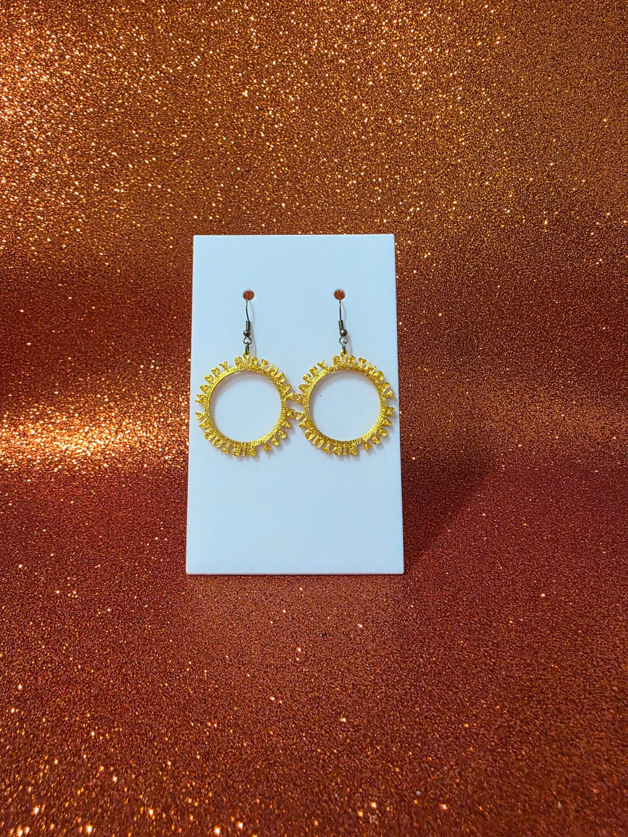 Happy B-day earrings view 2