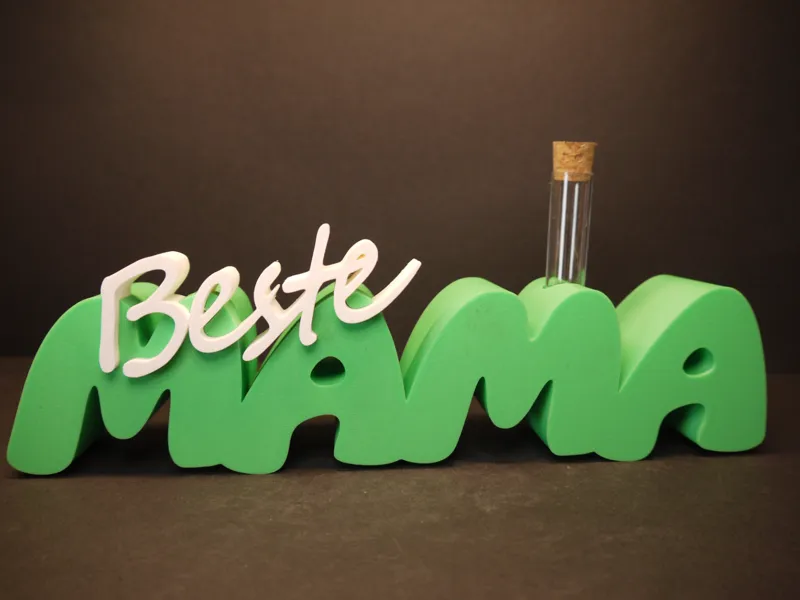 „Beste Mama“ mit Vase  – Geschenkidee mit Vase