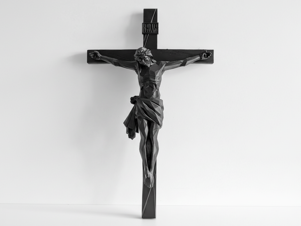 Jesus on a Cross / Crucifix - Geometric Sculpture