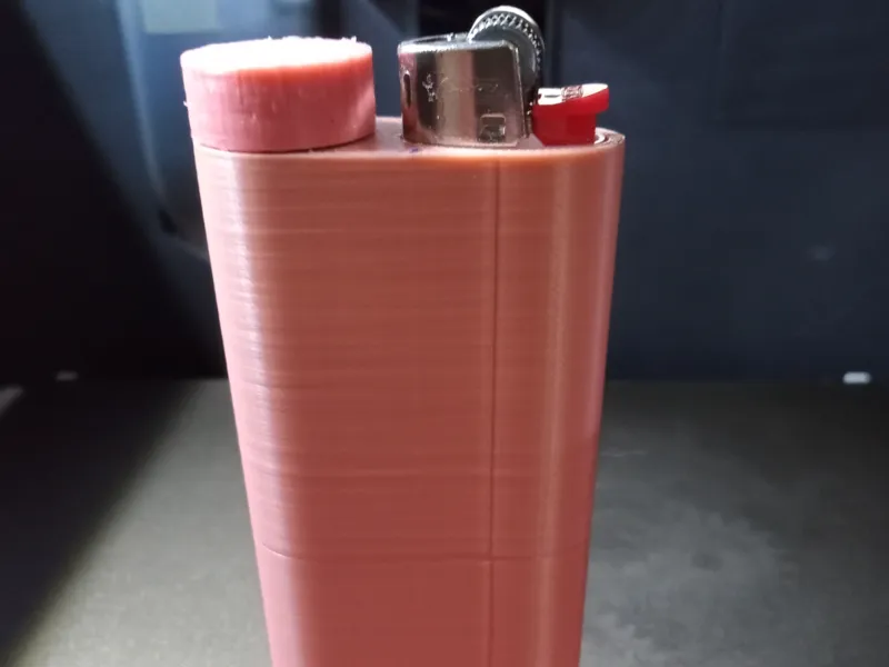 Mini Bic lighter and cigarette storage