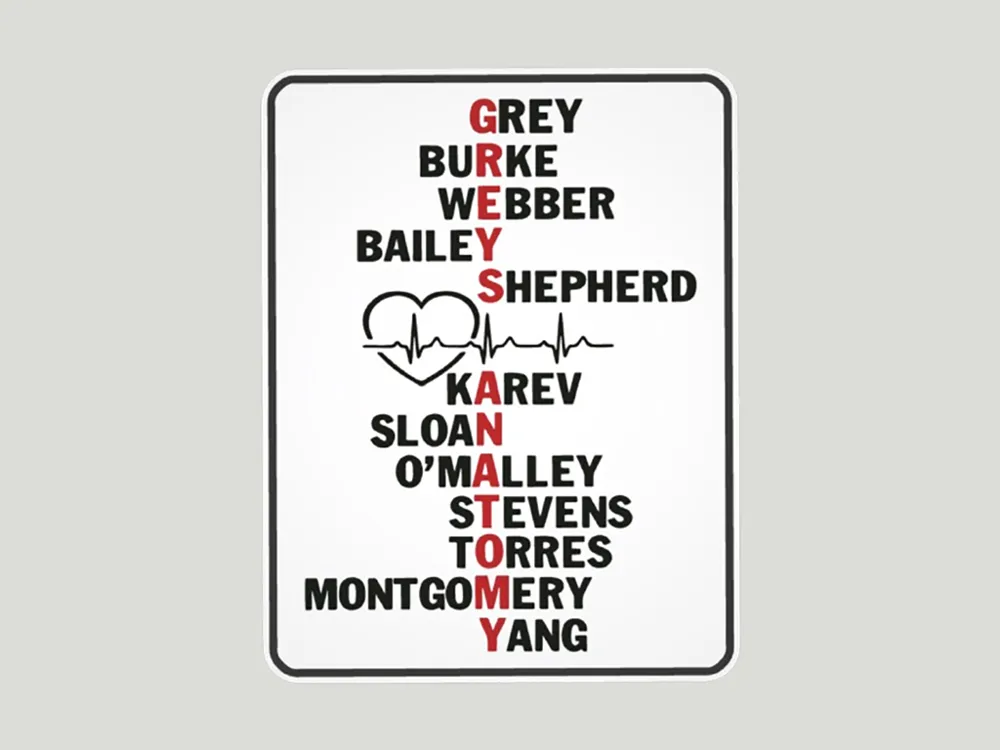 Grey's Anatomy Sign / Wall Art / Magnet - Free 3D Print Model