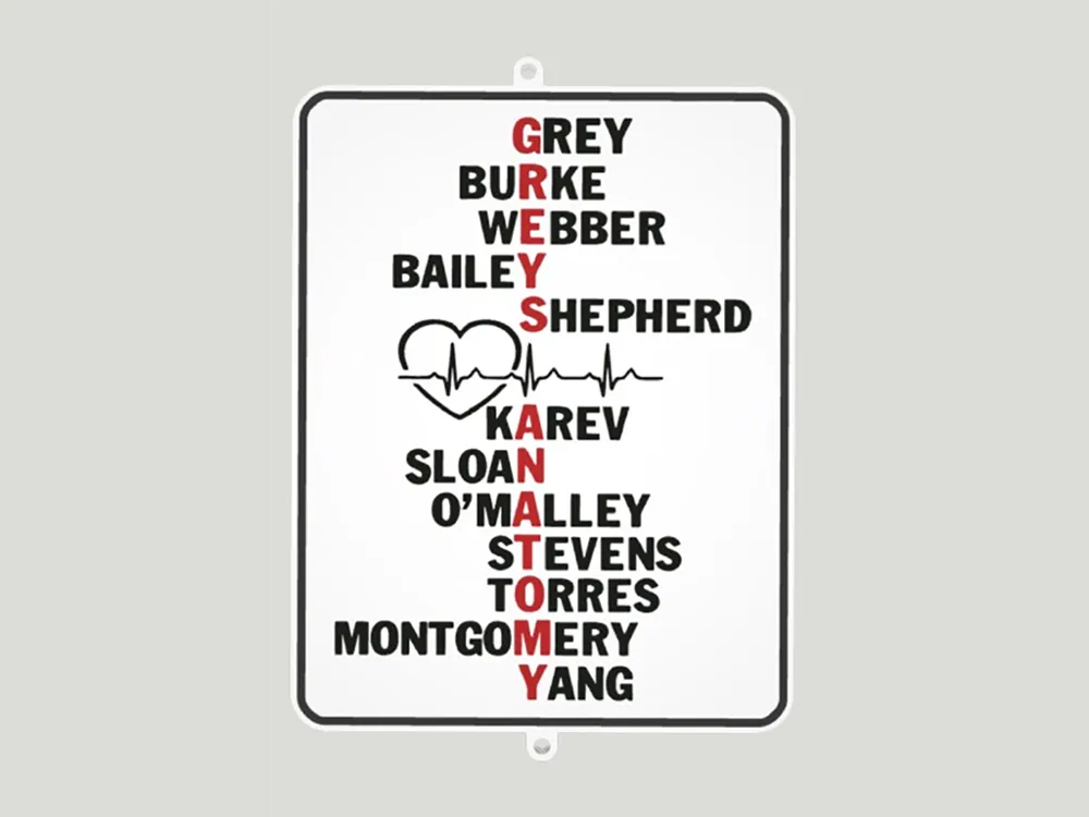 Grey's Anatomy Sign / Wall Art / Magnet - Free 3D Print Model