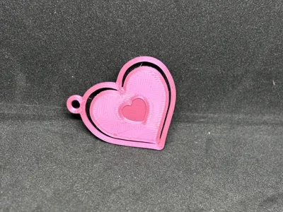 Customizable Valentine's Heart Spinner Keychain