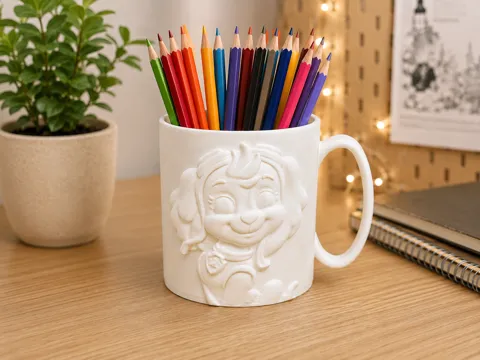 Organizador: Skye Paw Patrol Pencil Cup – Desk Organizer — referencia de MakerWorld