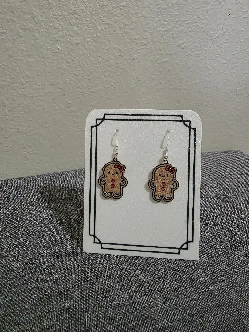 Gingerbread Boy and Girl Earrings view 2