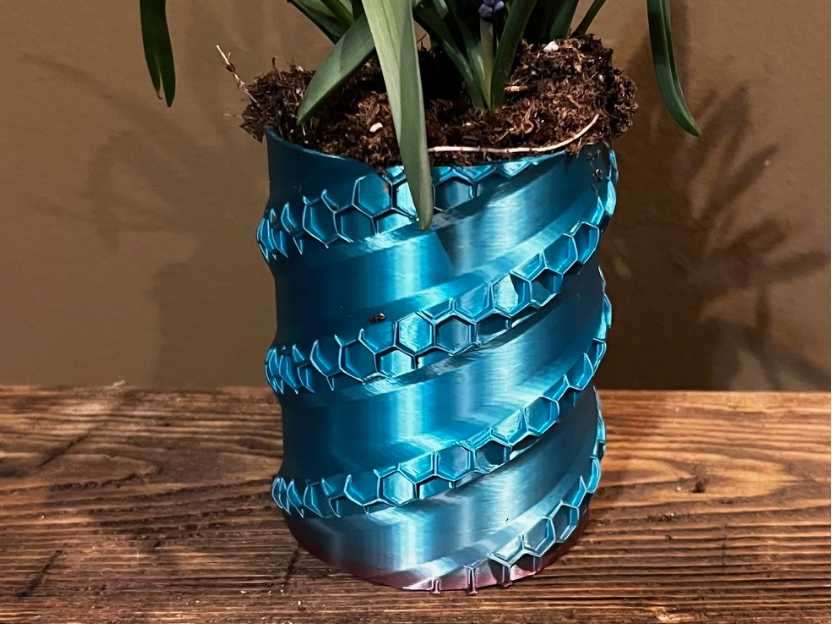 honeycomb wrapped planter or pencil holder