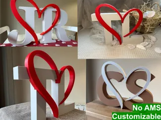 Parametric Initials with Heart – Romantic 3D Decor