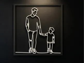 Quadro padre e figlio contornato