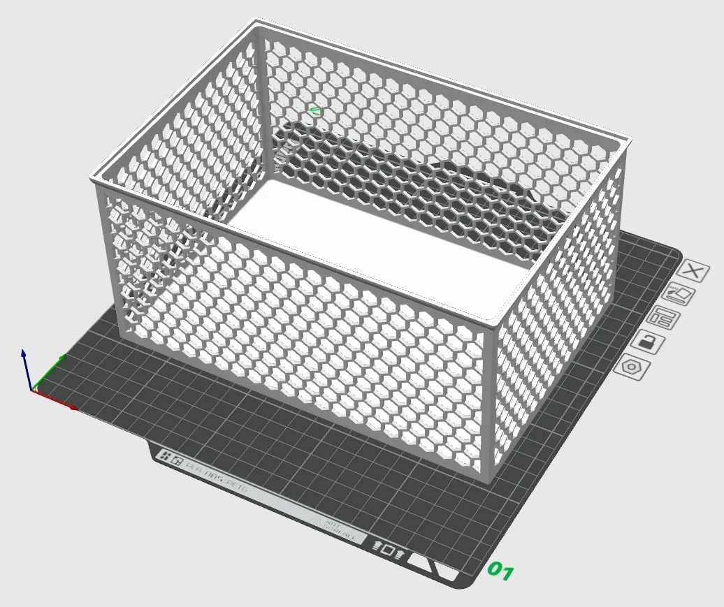 Miniatura 1 do modelo 3D 镂空收纳盒（省材，可堆叠版）