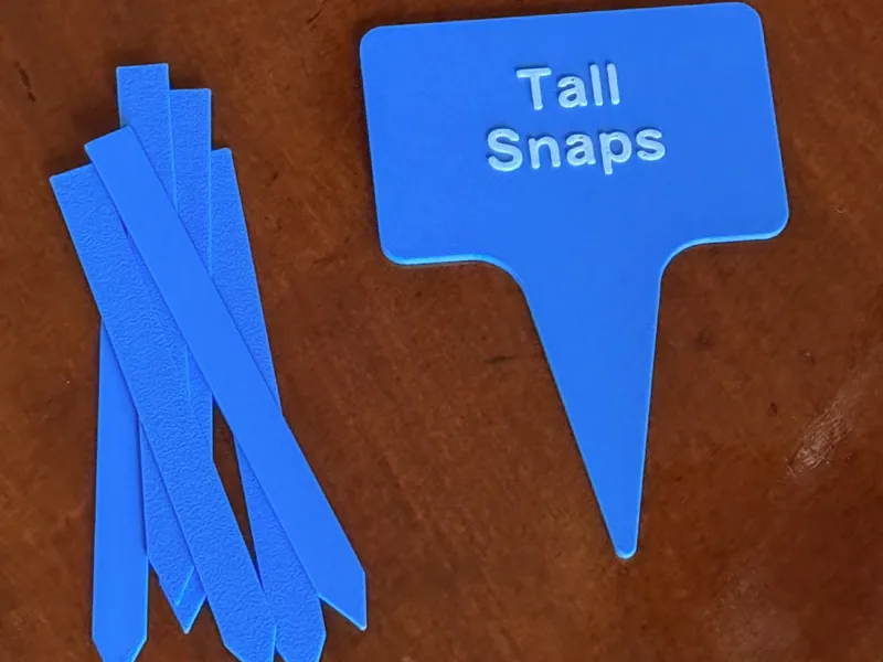 Plant Label with Text and Small Stakes