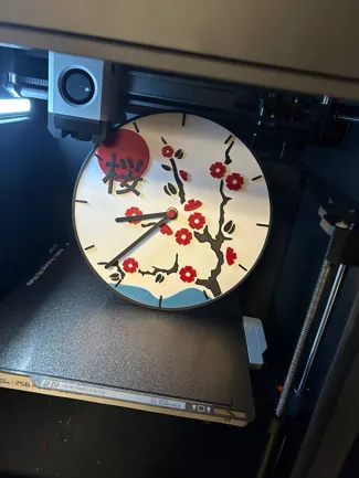 Japanese Style Cherry Blossom Clock