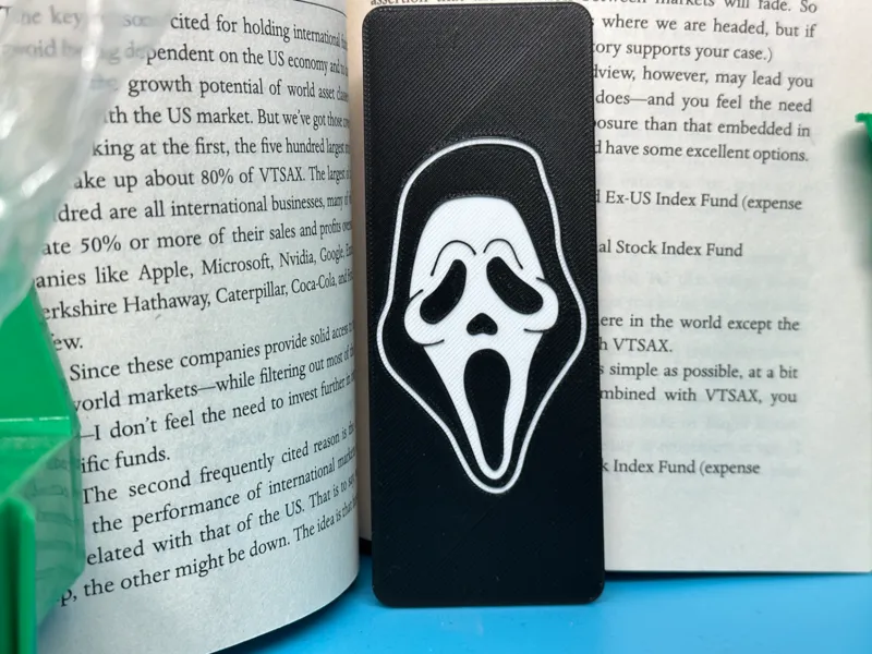 Scream Ghostface Bookmark - low filament waste