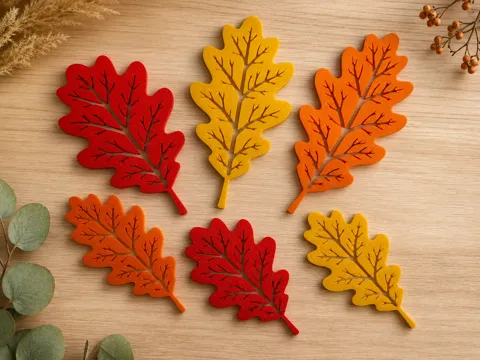Modelo para impresión 3D: Autumn Oak Leaves – Fall Decoration — referencia de MakerWorld