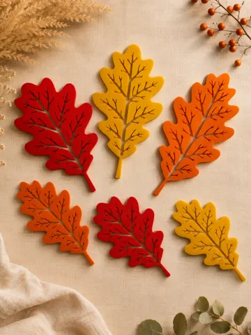 Modelo para impresión 3D: Autumn Oak Leaves – Fall Decoration — vista de referencia 2
