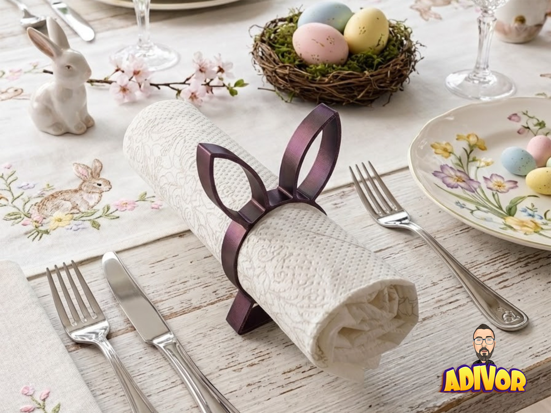 Easter Bunny Napkin Ring Holder