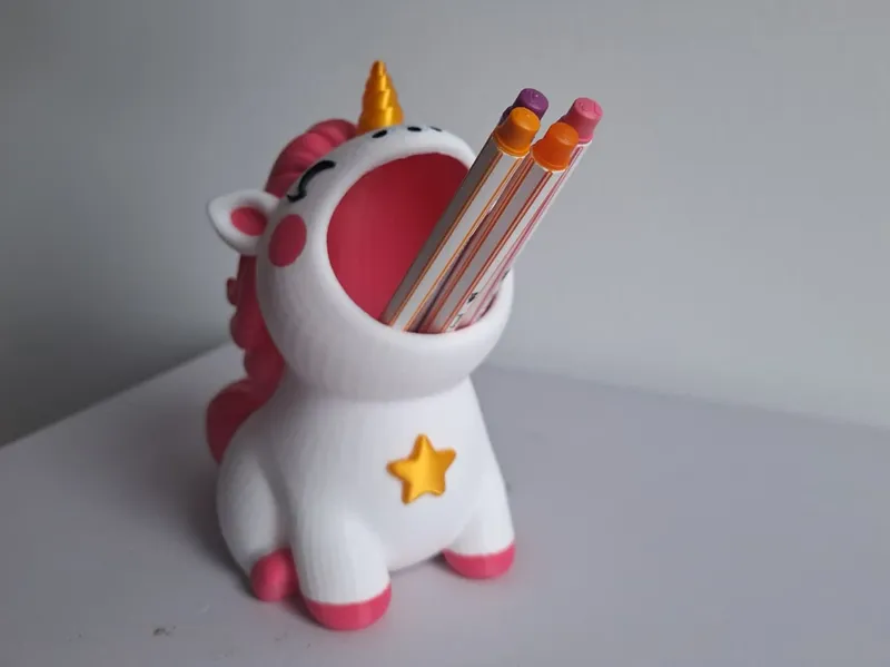Chubby Unicorn Pencil Holder – Open Mouth Design