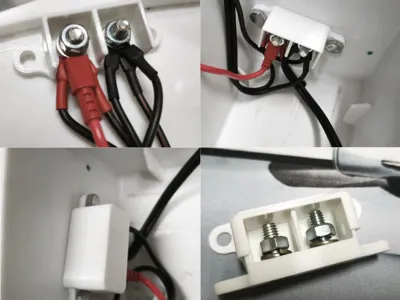 Cable connector terminal +- plus minus 