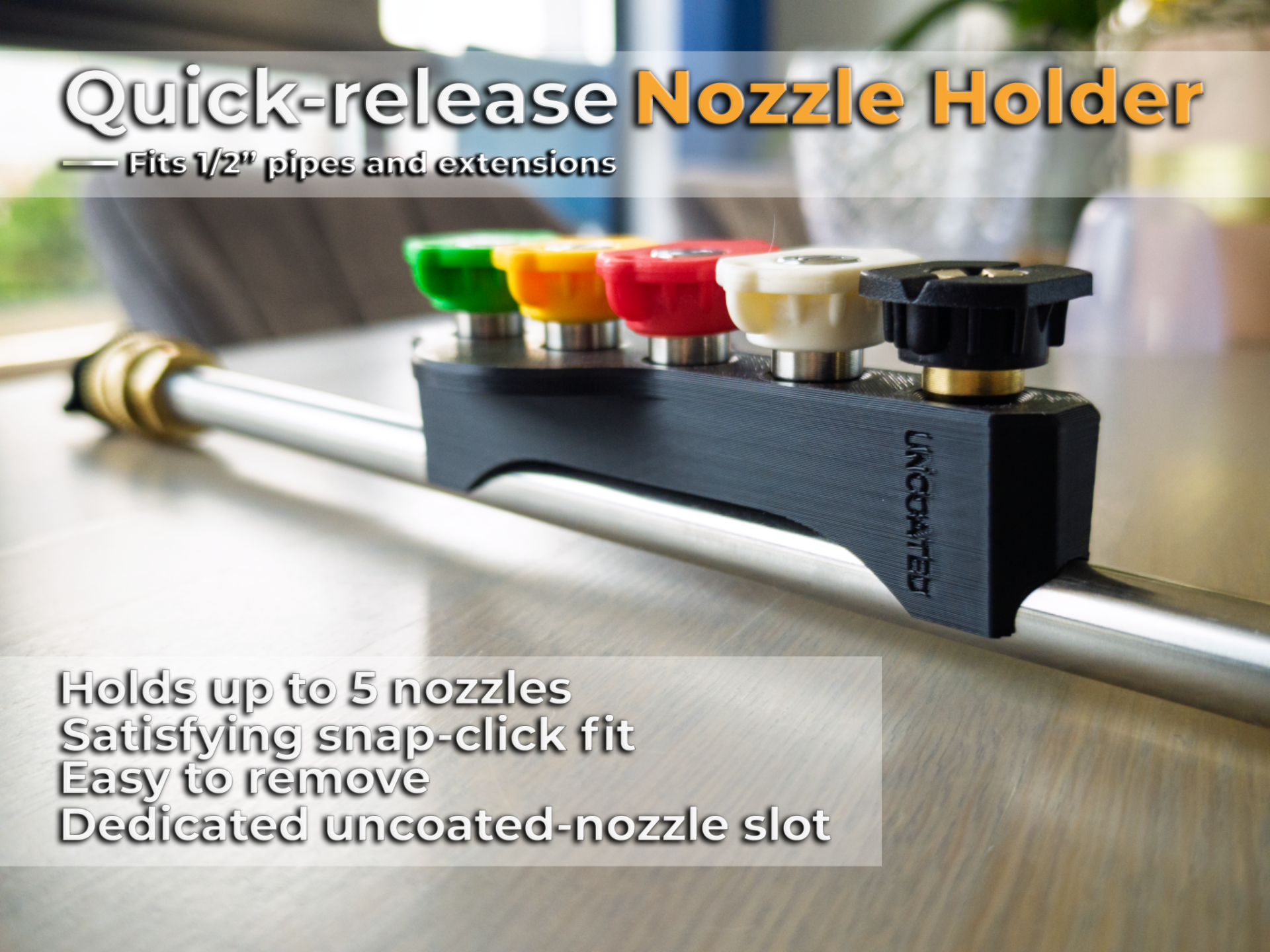 1/4" Quick-Release Nozzle Holder, 1/2" pipe