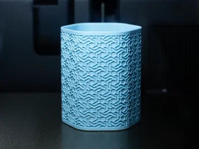 Geometric Pattern Decorative Pen/Tool Cup