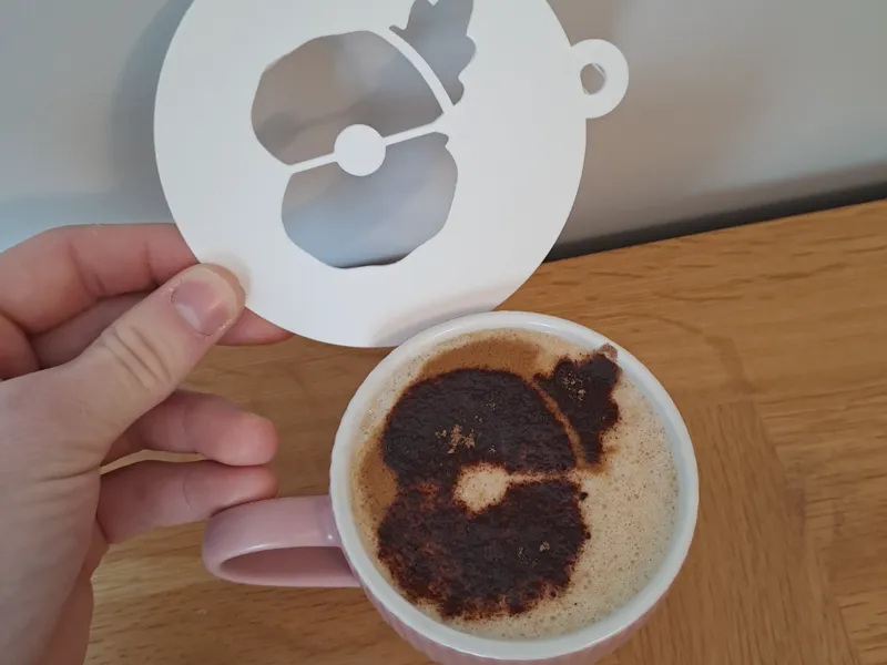 Remembrance Sunday - Poppy - Coffee Stencil Art