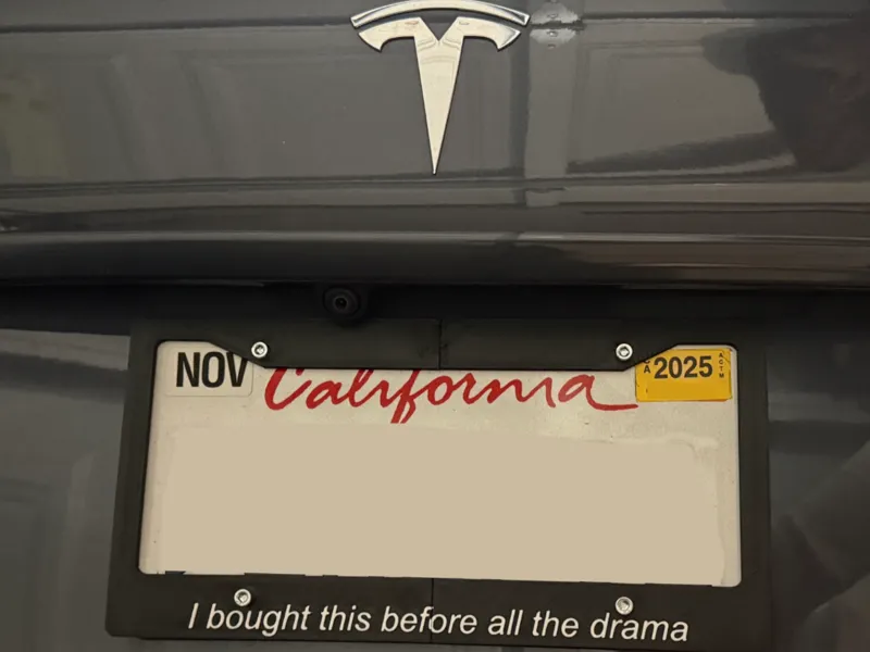 License Plate Frame for regretting Tesla owners