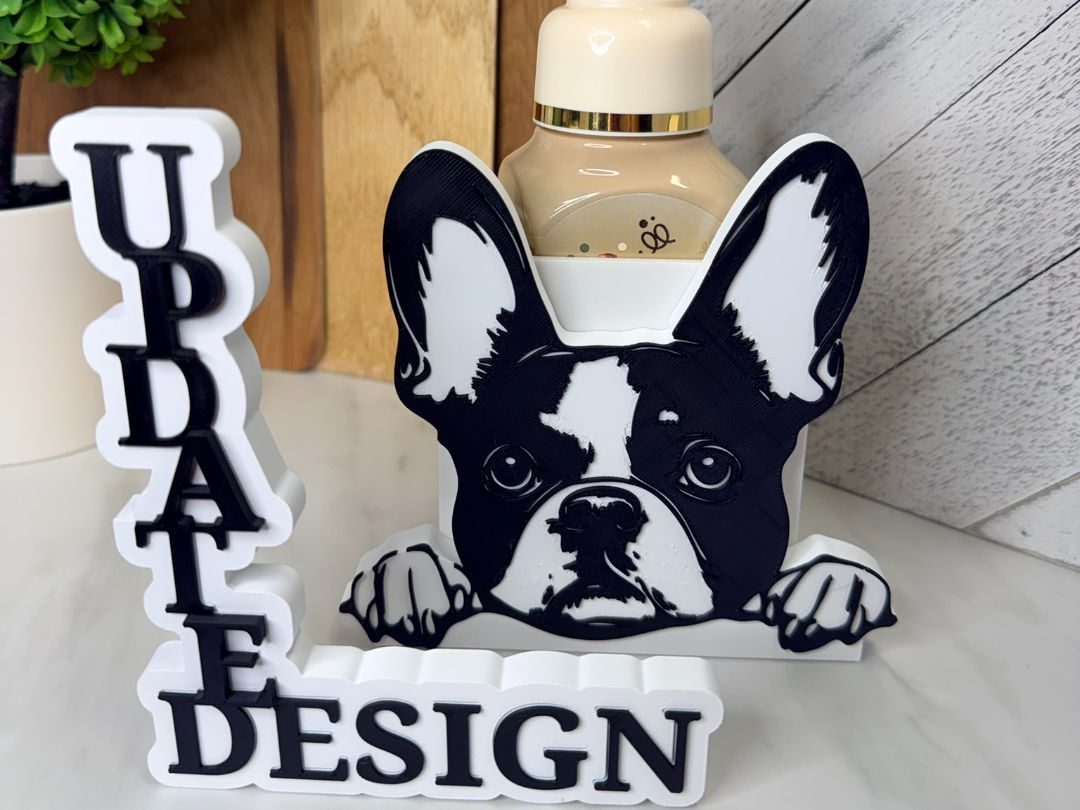 Pied French Bulldog Soap & Pen Holder