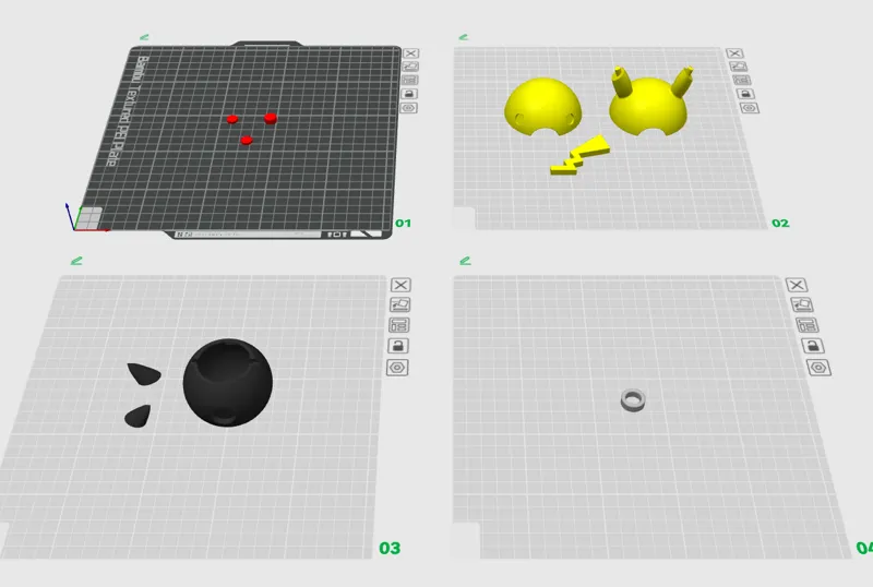 Pikachu Pokeball, Separate colours for simple print