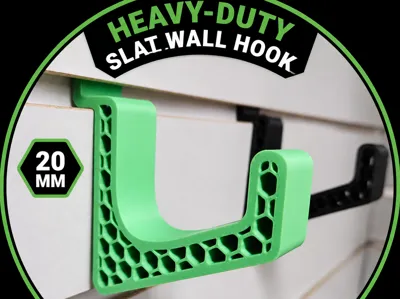 Hexagon Slat Wall Hook Hanger Heavy Duty 20mm wide