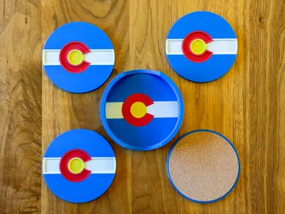 Colorado Flag Coasters & Holder