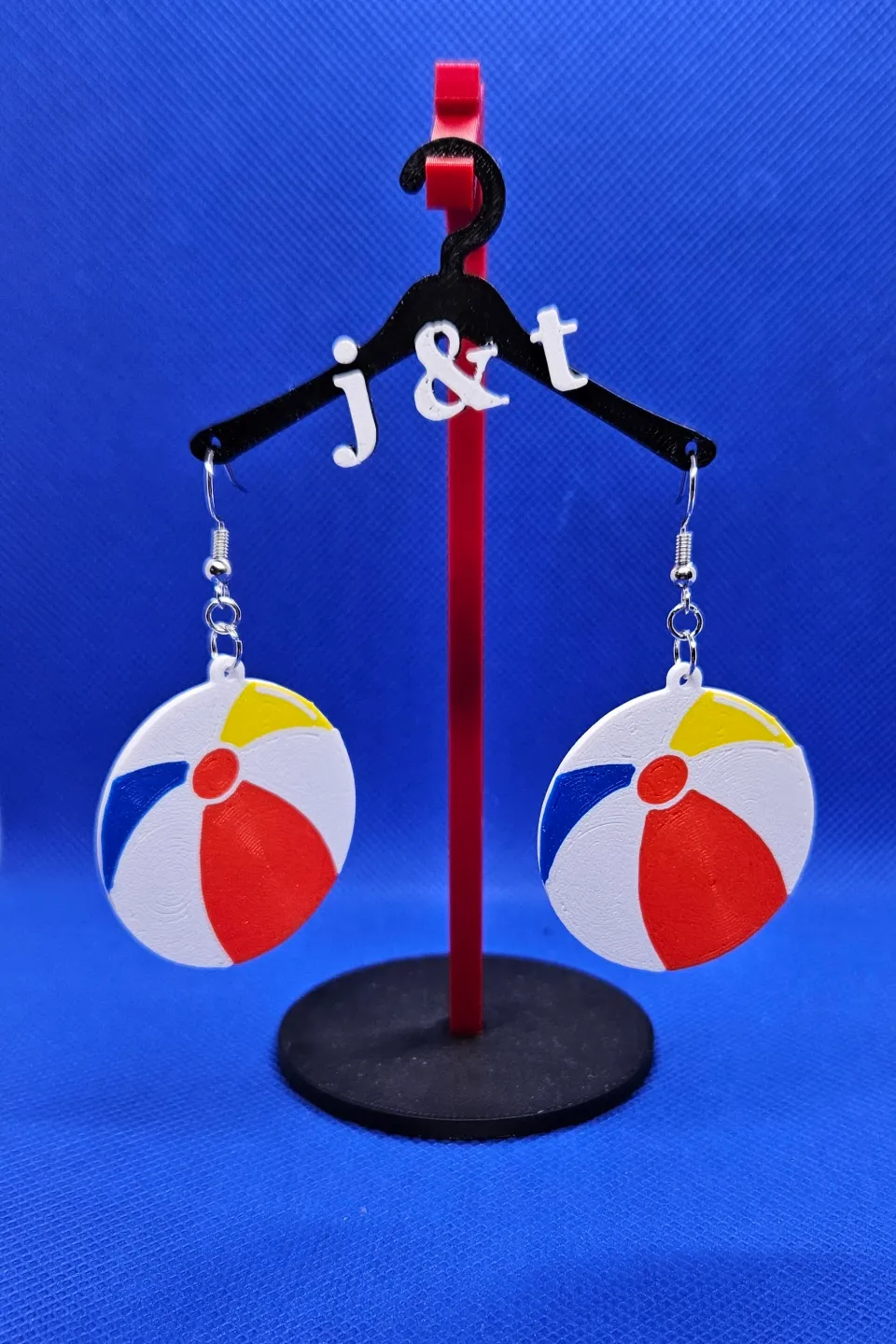 Beach ball earrings view 2
