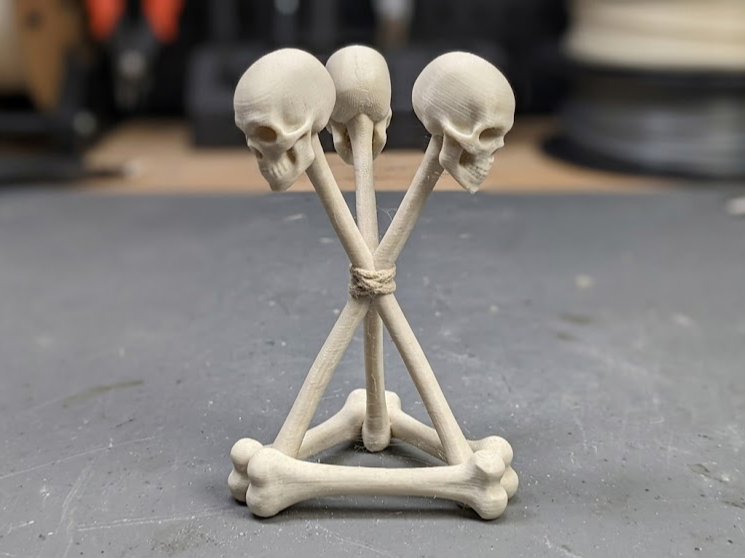 Stylized Hex Totem - Bone Sculpture