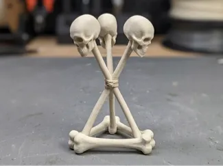 Stylized Hex Totem - Bone Sculpture