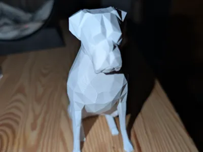 Low-poly boxer dog
