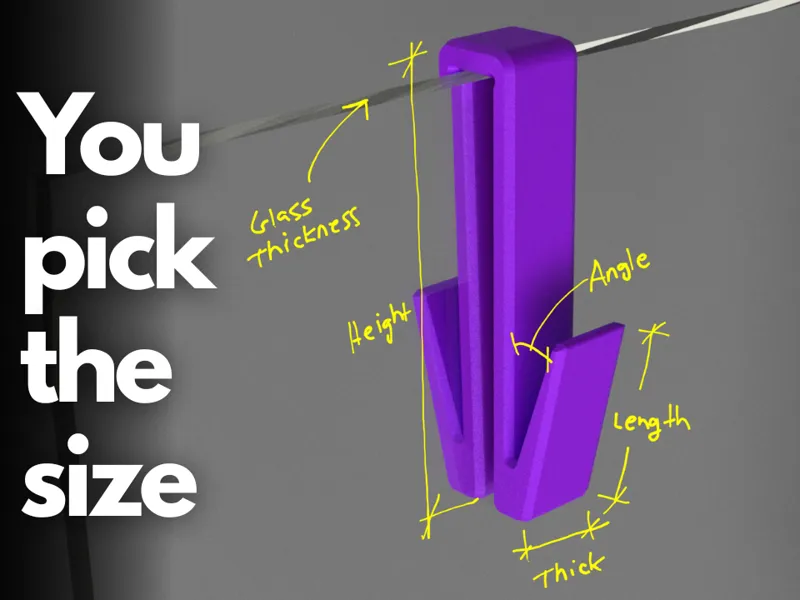 Adjustable Glass Shower Door Hook