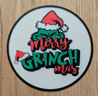 Grinch christmas coaster