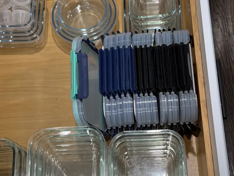 Large Glass Meal Prep Container Lid Storage