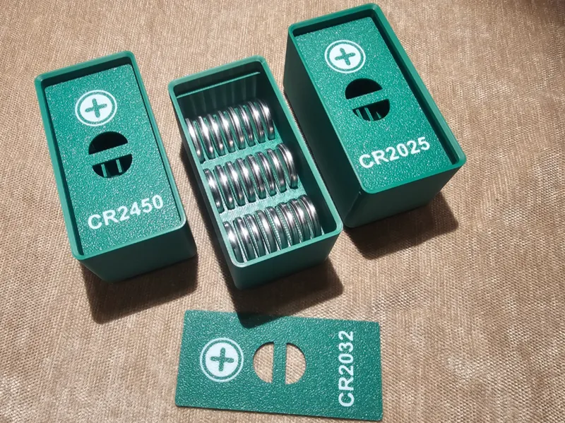 Stackable Gridfinity coin cell battery with lid