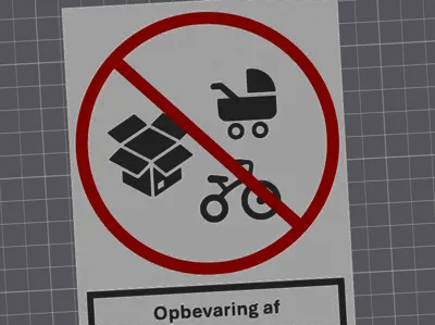 No storage of items in the stairwell