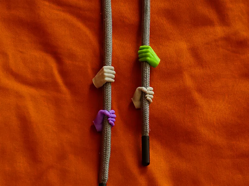 Hand Hoodie Drawstring Beads