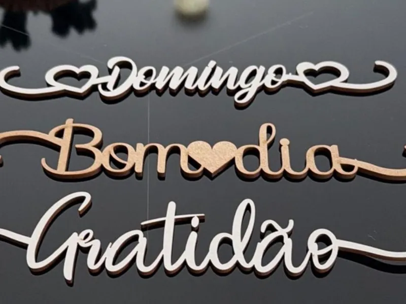 Palavras em 3d estilo MDF