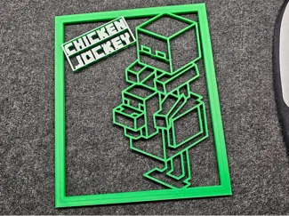 Chicken Jockey Mine Craft Sign Minecraft (No AMS)
