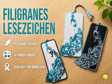 Accesorio de lectura: Filigree Peacock Bookmark /Zartes Pfau-Lesezeichen — vista de referencia 3