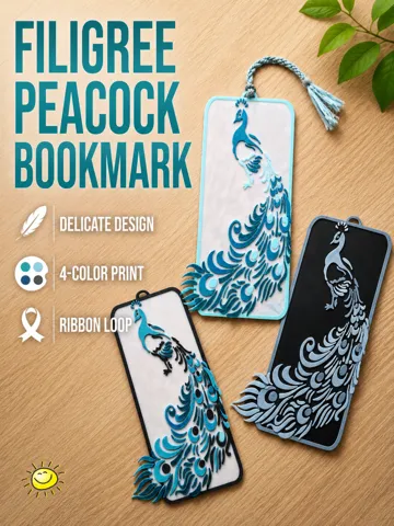 Accesorio de lectura: Filigree Peacock Bookmark /Zartes Pfau-Lesezeichen — vista de referencia 2