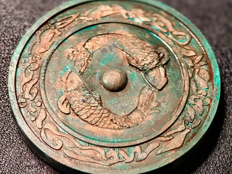 Double fish bronze mirror (small print fast