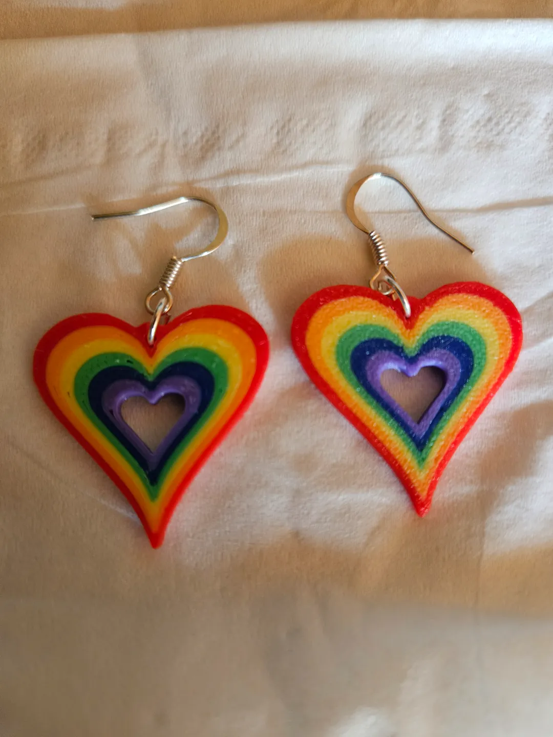 Pride Rainbow Heart Earrings view 2