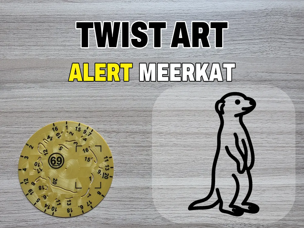 Twist Art 69 Meerkat - Rotary Drawing Stencil - Free 3D Print Model ...